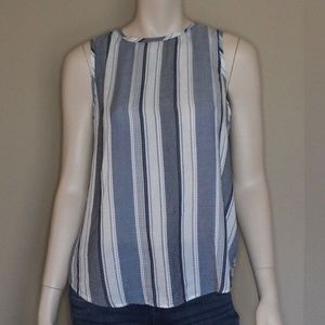 Chelsea & Violet Striped Chambray Top Small